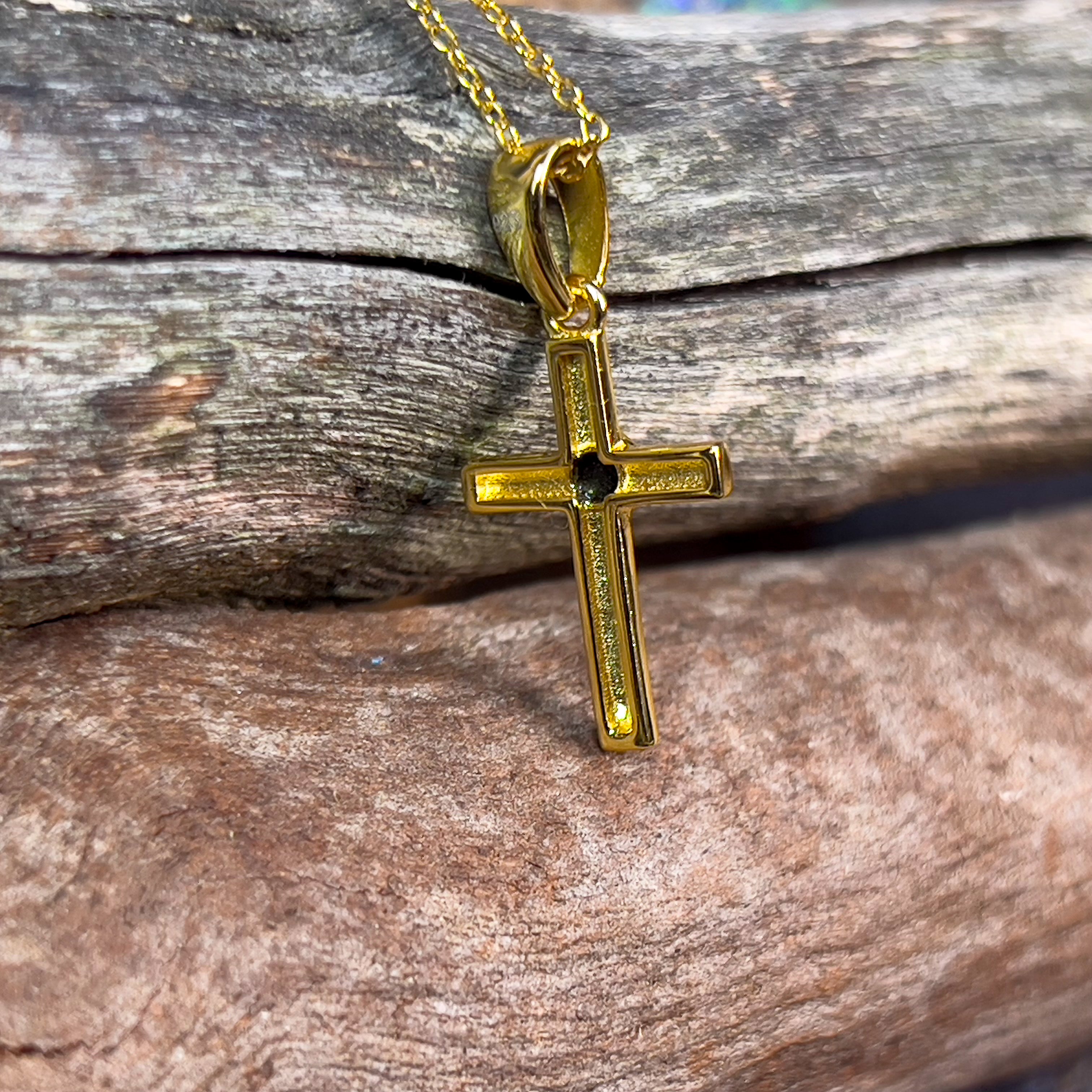 Silver gold hot sale cross necklace