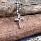 Sterling Silver small cross with 3mm round Opal triplet - Masterpiece Jewellery Opal & Gems Sydney Australia | Online Shop