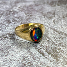 9kt Yellow Gold signet ring 10x8mm Opal triplet - Masterpiece Jewellery Opal & Gems Sydney Australia | Online Shop