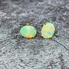 9kt White Gold Light Opal 10x8mm studs - Masterpiece Jewellery Opal & Gems Sydney Australia | Online Shop