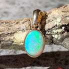 9kt Yellow Gold bezel set 8x6mm Light Opal pendant - Masterpiece Jewellery Opal & Gems Sydney Australia | Online Shop