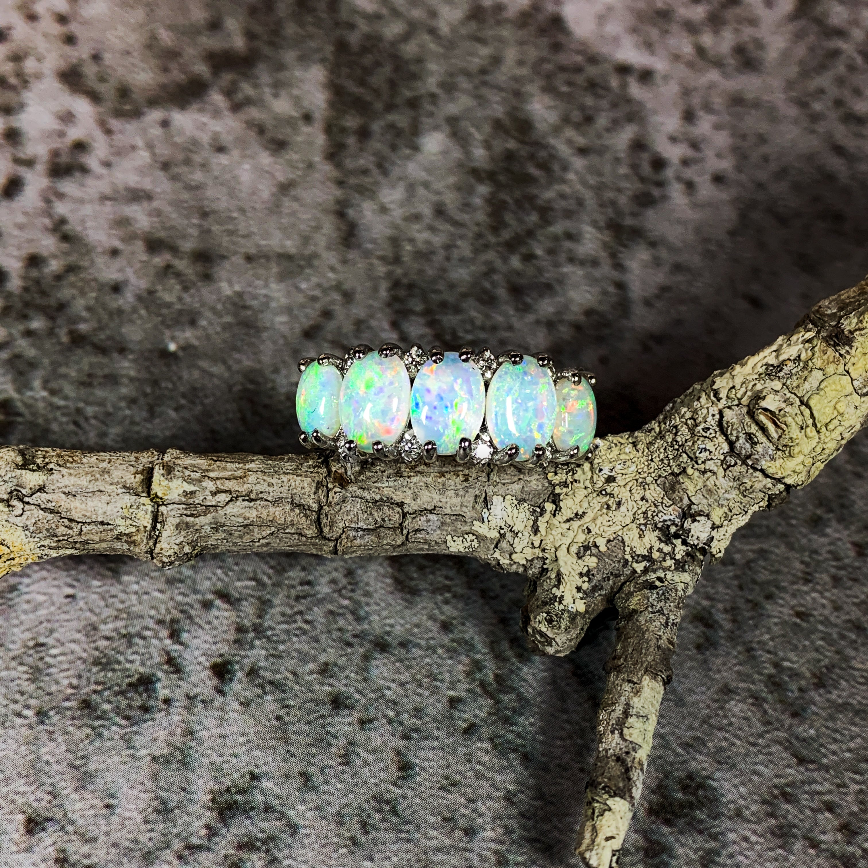 Opal eternity sale ring platinum