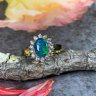 Gold plated Triplet 8x6mm Opal cluster ring - Masterpiece Jewellery Opal & Gems Sydney Australia | Online Shop