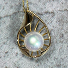 9kt Yellow Gold South Sea 12.5-13mm Pearl Spiral pendant - Masterpiece Jewellery Opal & Gems Sydney Australia | Online Shop