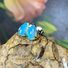 Sterling Silver 8x5mm Pearshape White Opal studs - Masterpiece Jewellery Opal & Gems Sydney Australia | Online Shop