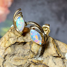 18kt Yellow Gold Opal Earrings in Marquise shape 8x4mm Opal Gold studs - Masterpiece Jewellery Opal & Gems Sydney Australia | Online Shop