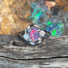 Sterling Silver swirl 8x6mm Opal ring - Masterpiece Jewellery Opal & Gems Sydney Australia | Online Shop