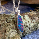 Sterling Silver Opal doublet 23x6mm pendant - Masterpiece Jewellery Opal & Gems Sydney Australia | Online Shop