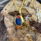 Gold plated Silver Opal doublet 20x9mm pendant - Masterpiece Jewellery Opal & Gems Sydney Australia | Online Shop