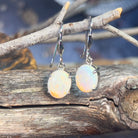 Sterling Silver dangling 10x8mm White Opal earrings - Masterpiece Jewellery Opal & Gems Sydney Australia | Online Shop