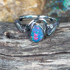 Sterling Silver wave freeform shape Opal doublet ring - Masterpiece Jewellery Opal & Gems Sydney Australia | Online Shop