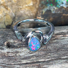 Sterling Silver wave freeform shape Opal doublet ring - Masterpiece Jewellery Opal & Gems Sydney Australia | Online Shop