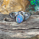 Sterling Silver wave freeform shape Opal doublet ring - Masterpiece Jewellery Opal & Gems Sydney Australia | Online Shop