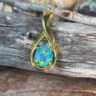 Gold plated sterling silver 10x8mm Opal triplet pendant - Masterpiece Jewellery Opal & Gems Sydney Australia | Online Shop