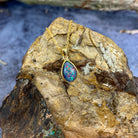 One Gold Plated 10x7mm pearshape Opal triplet bezel set pendant - Masterpiece Jewellery Opal & Gems Sydney Australia | Online Shop