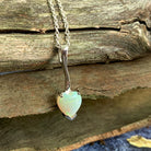 Sterling Silver heart shape Light Opal pendant - Masterpiece Jewellery Opal & Gems Sydney Australia | Online Shop