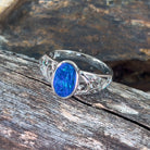 Sterling Silver Blue Opal doublet pattern band - Masterpiece Jewellery Opal & Gems Sydney Australia | Online Shop