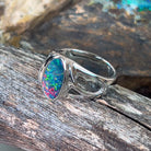 Sterling Silver Freeform Opal doublet cut out design ring - Masterpiece Jewellery Opal & Gems Sydney Australia | Online Shop