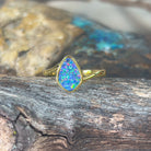 Gold plated sterling silver opal doublet ring - Masterpiece Jewellery Opal & Gems Sydney Australia | Online Shop