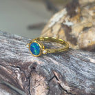 Gold plated Sterling Silver ring with one round 7mm ring - Masterpiece Jewellery Opal & Gems Sydney Australia | Online Shop