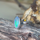 Sterling Silver bezel oval black opal 2.88ct ring - Masterpiece Jewellery Opal & Gems Sydney Australia | Online Shop