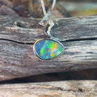 Sterling Silver Opal doublet fire 8x12.5mm pendant - Masterpiece Jewellery Opal & Gems Sydney Australia | Online Shop