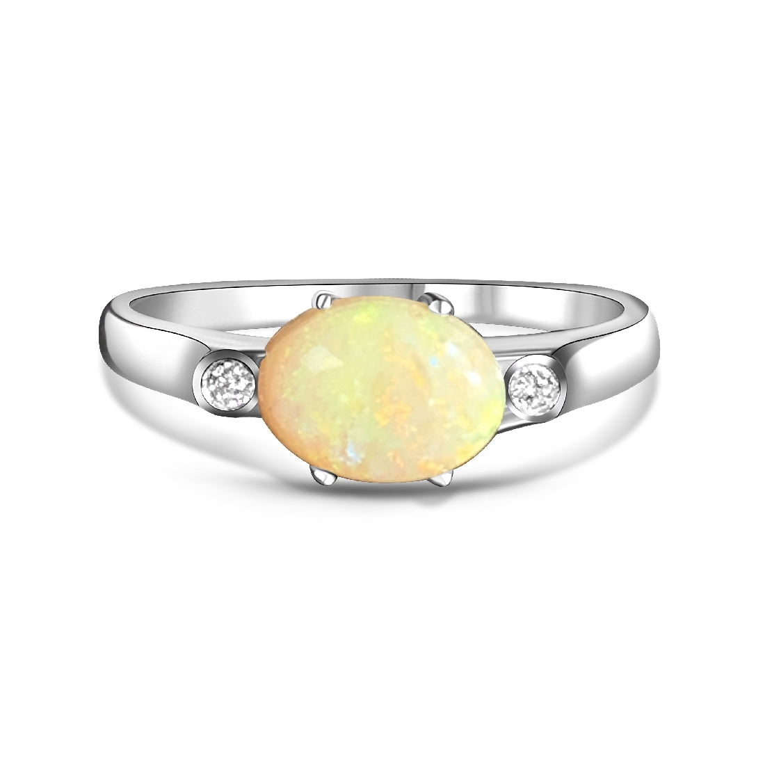 Sterling Silver Yellow Green Opal ring - Masterpiece Jewellery Opal & Gems Sydney Australia | Online Shop