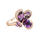 18kt Rose Gold Butterfly design Amethyst and Diamond ring - Masterpiece Jewellery Opal & Gems Sydney Australia | Online Shop