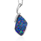 14kt White Gold Red Opal 8.2ct Doublet pendant - Masterpiece Jewellery Opal & Gems Sydney Australia | Online Shop