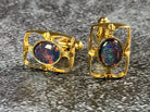 Gold Plated 9x7mm Opal triplet Cufflinks - Masterpiece Jewellery Opal & Gems Sydney Australia | Online Shop