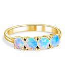 18kt Yellow Gold eternity ring with 5 Crystal Opals - Masterpiece Jewellery Opal & Gems Sydney Australia | Online Shop