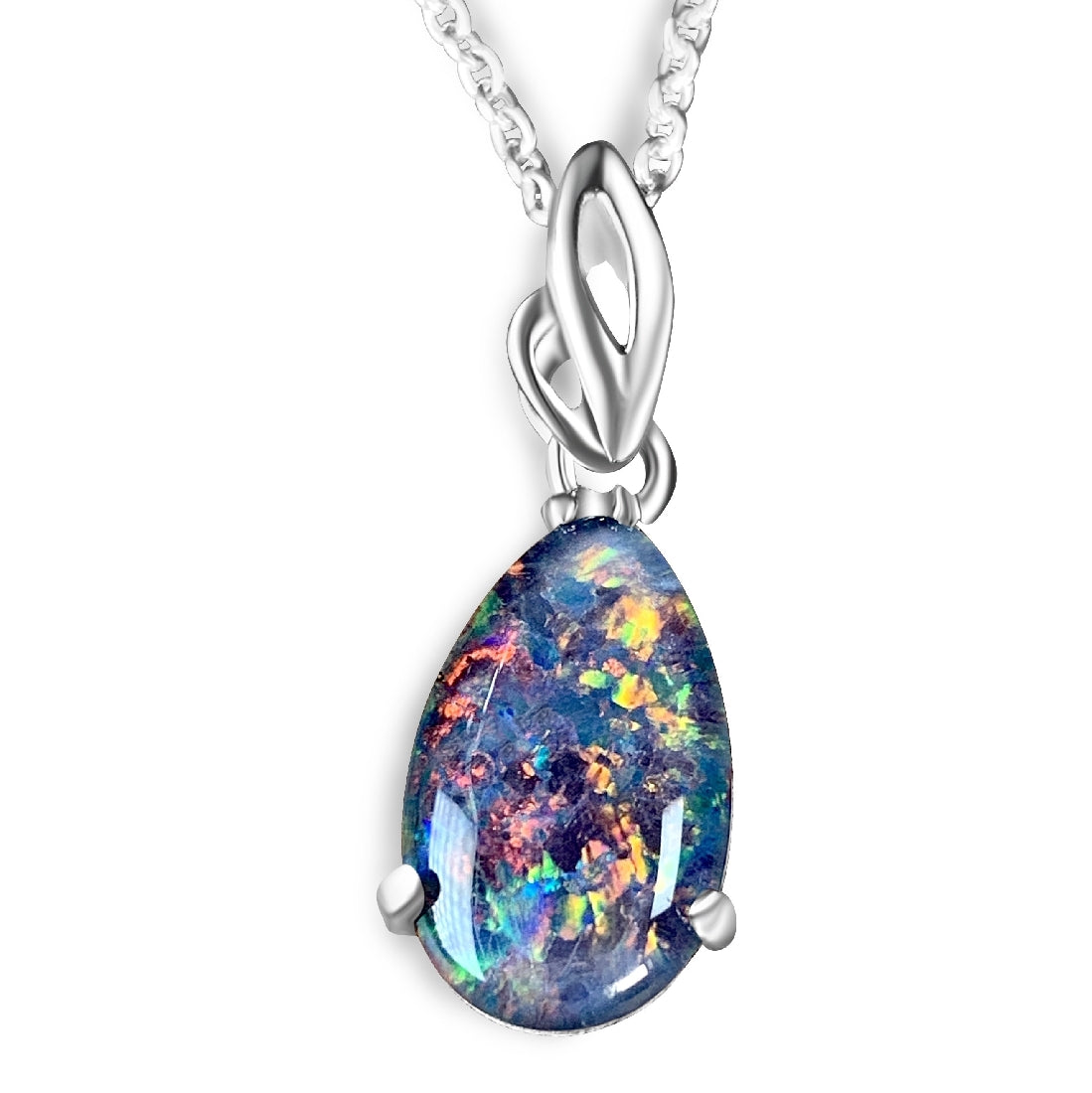 Sterling Silver 13x8mm Opal triplet pendant - Masterpiece Jewellery Opal & Gems Sydney Australia | Online Shop