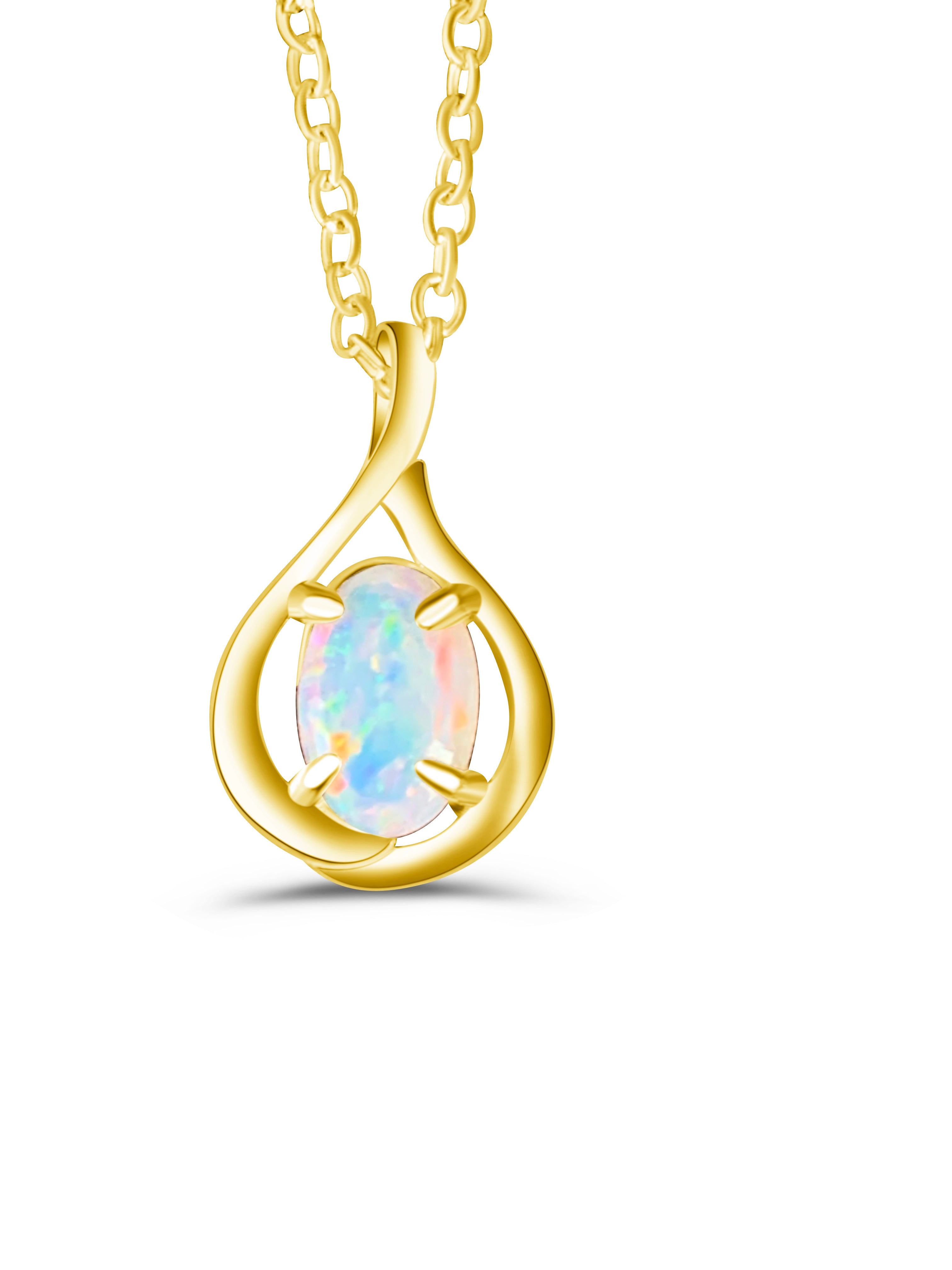 Gold Plated 6x4mm Crystal Opal silver pendants - Masterpiece Jewellery Opal & Gems Sydney Australia | Online Shop