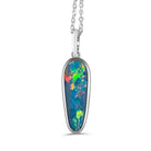 Sterling Silver Opal Red Green pendant - Masterpiece Jewellery Opal & Gems Sydney Australia | Online Shop