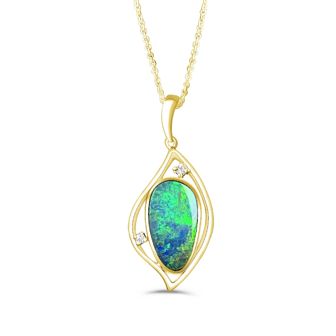 18kt Gold Plated Silver Opal 16x10mm pendant - Masterpiece Jewellery Opal & Gems Sydney Australia | Online Shop