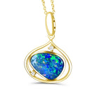 Yellow Gold plated silver Opal 14x10mm pendant - Masterpiece Jewellery Opal & Gems Sydney Australia | Online Shop