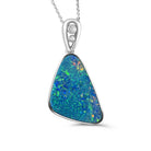 Sterling Silver Multi colour Triangular design Opal pendant 33x16mm - Masterpiece Jewellery Opal & Gems Sydney Australia | Online Shop