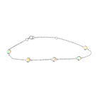 9kt White Gold bracelet 3mm Opal spaced dainty - Masterpiece Jewellery Opal & Gems Sydney Australia | Online Shop