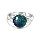 Sterling Silver 10mm Round Opal ring - Masterpiece Jewellery Opal & Gems Sydney Australia | Online Shop