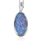 Sterling Silver Red Violet Blue Oval Opal pendant - Masterpiece Jewellery Opal & Gems Sydney Australia | Online Shop