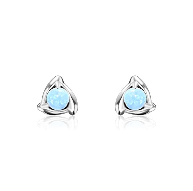 Sterling Silver Round Opal 5mm studs - Masterpiece Jewellery Opal & Gems Sydney Australia | Online Shop