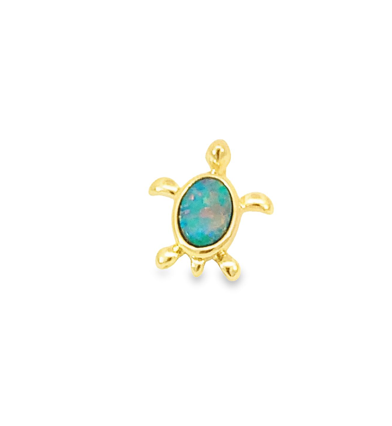 14kt Yellow Gold Turtle shape pendant set with one Boulder Opal 0.74ct - Masterpiece Jewellery Opal & Gems Sydney Australia | Online Shop