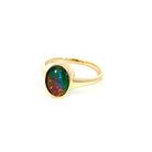 9kt Yellow Gold solitaire 9x7mm Opal triplet ring - Masterpiece Jewellery Opal & Gems Sydney Australia | Online Shop