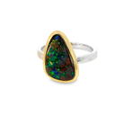 Sterling Silver and 9kt Gold Matrix Opal ring - Masterpiece Jewellery Opal & Gems Sydney Australia | Online Shop