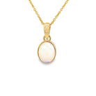 9kt Yellow Gold bezel set 8x6mm Light Opal pendant - Masterpiece Jewellery Opal & Gems Sydney Australia | Online Shop