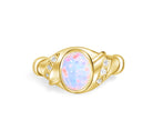 18kt Yellow Gold Fire Opal and Diamond ring - Masterpiece Jewellery Opal & Gems Sydney Australia | Online Shop