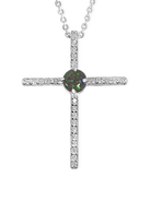 Platinum Cross set with Black Opal and Diamonds - Masterpiece Jewellery Opal & Gems Sydney Australia | Online Shop