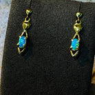 18kt Yellow Gold drop earrings with Crystal Opal 5x3mm - Masterpiece Jewellery Opal & Gems Sydney Australia | Online Shop