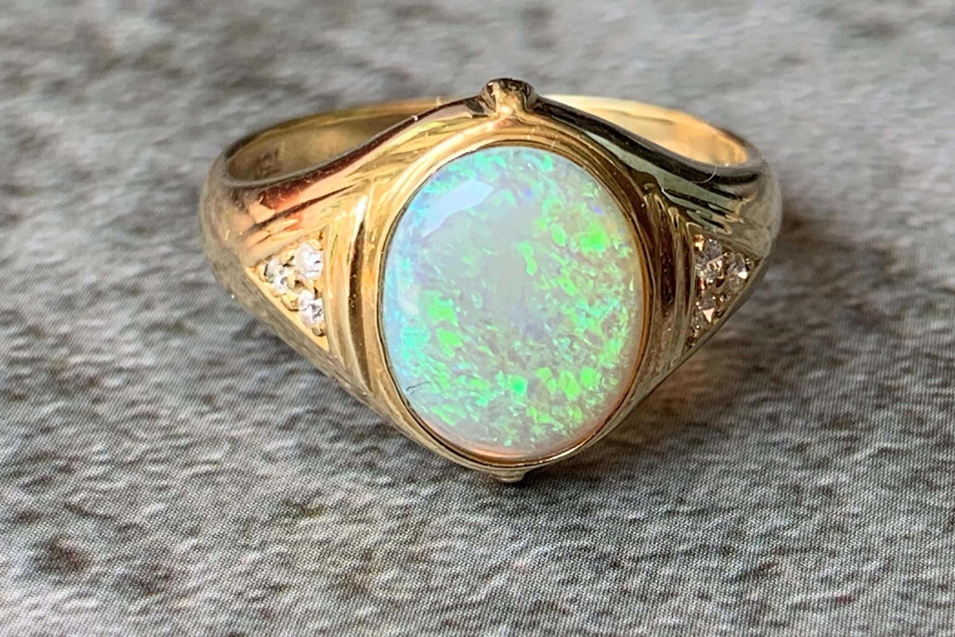 Dark green deals opal ring