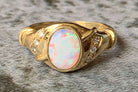 18kt Yellow Gold Fire Opal and Diamond ring - Masterpiece Jewellery Opal & Gems Sydney Australia | Online Shop